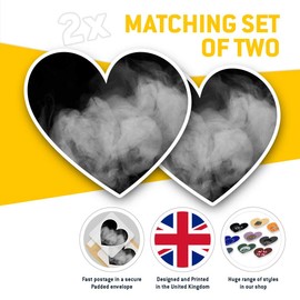 2 x Heart Stickers 15 cm - BW - Smoke Ombre Fun Decals for Laptops,Tablets,Luggage,Scrap Booking,Fridges, #42721