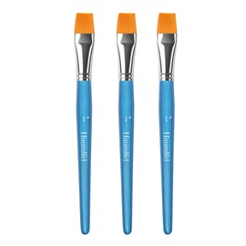 Himmlfel Flat Paint Brush Set, 3 Pcs 1 Inch Acrylic Painting Brushes For Acrylic, Watercolor,Gouache,Oil,Face Painting, Professional Large Pantingbrushes for Artists and Beginners