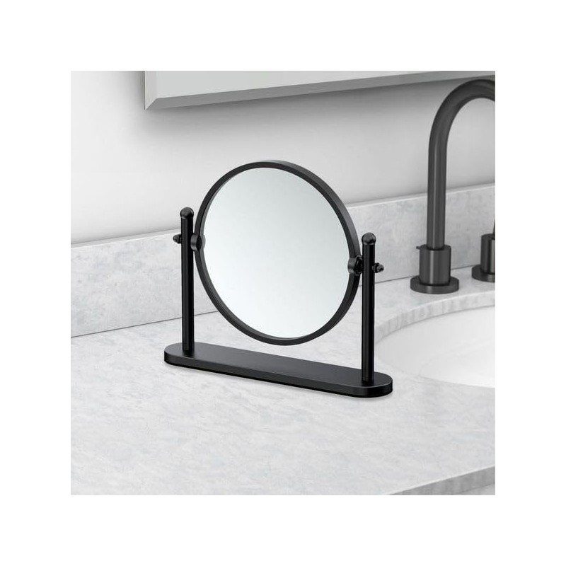 Gatco 1391MX Table Mirror, Matte Black/ 7.50"