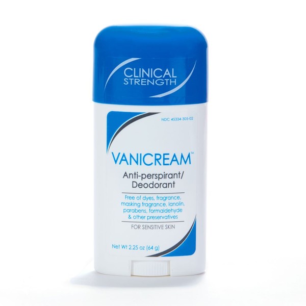 Vanicream Anti-Perspirant Deodorant | Clinical Strength, 24-Hour Protection | Fragrance and Gluten Free | For Sensitive Skin | 2.25 Ounce (PH305-02)