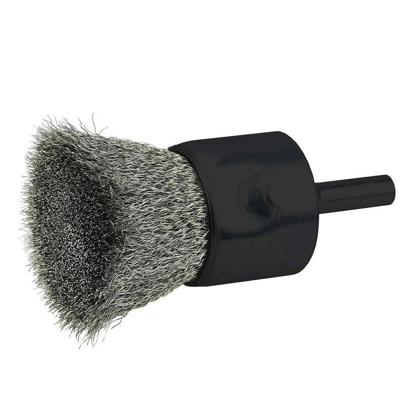 Weiler 10022 1" Crimped Wire End Brush, .0104" Stainless Steel