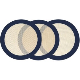 Eolilim 3PC Round Silicone Baking Mats, 8 inch Silicone Mats for Baking Easy to Clean,