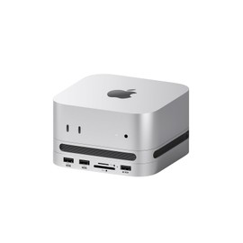 Hagibis Mac mini M4 Hub with M.2 SSD Enclosure & Dustproof Stand, USB-C Docking Station with M.2 NVMe SSD Case, SD4.0, Micro SD 4.0, 10Gbps USB3.2 for Mac mini M4 Pro (MC65)