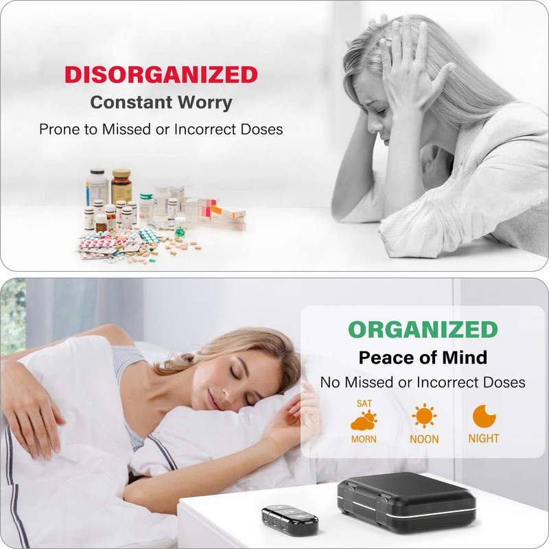 Weekly Pill Organizer 3 Times a Day, 7 Day Portable