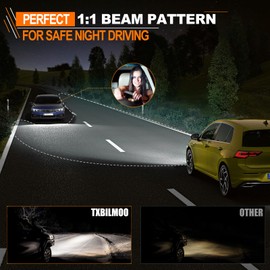 TXBILMOO TXBILMOO Compatible For 1997-2003 Ford F150 F250 F350 F450 9007 High/Low Beam Fog Light Bulbs Kit, 44000LM 600% Brightness 6500K White with Cooling Fan, Plug and Play, IP68 Pack of 4