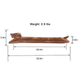 SANFERGE 36 Inch 3LB Heavy Duty Under Door Draft Stopper, Decorative Soundproof Door Draft Blocker, Energy Saving Draft Guard,Coffee Dog