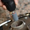 sourcing map 10 Pcs Abrasive Mounted Stone 1/4" Shank 1"