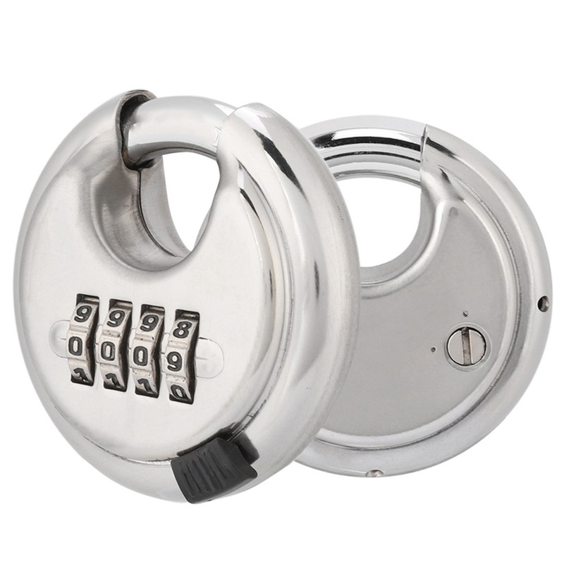 Stainless Steel Password Round Padlock Key 70mm thickened 9, 5mm