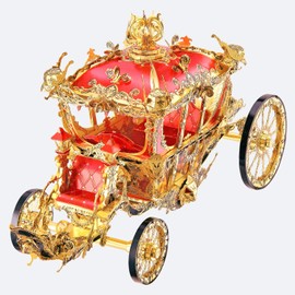 piececool The Princess Carriage HP122GR HIGLY Detailed Metal Model Kit, No Glue, 216 Pieces