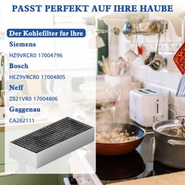 Activated Carbon Filter (4 Filters) Activated Carbon Filter Cooker Hood for Siemens HZ9VRCR0 17004796 / Bosch HEZ9VRCR0 17004805 / Neff Z821VR0 17004806 / Gaggenau CA282111 High Quality Activated
