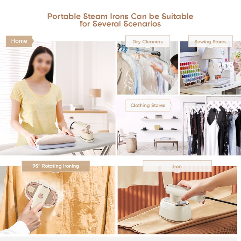 Travel Steamer for Clothes Portable Handheld Steaming Iron 2-In-1 Garment