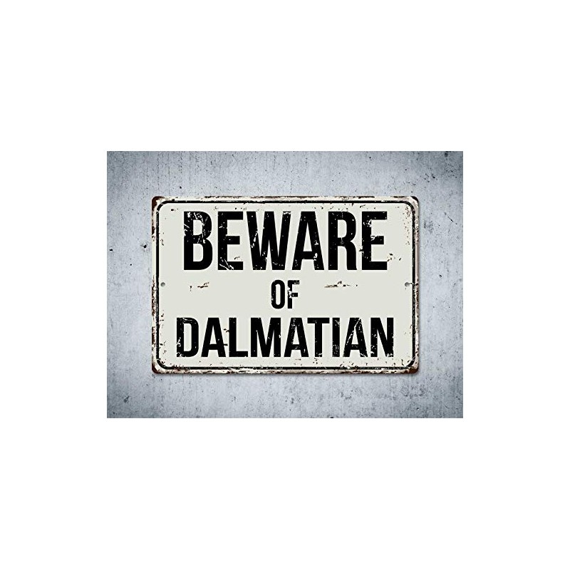 Deerts 237VS Beware of Dalmatian - Cartel de aluminio retro