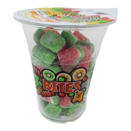 Gummy Watermelon Slice Cup (Halal) - Mixed Gummies Candies Assortment Bag - Individually Wrapped Jelly Beans - Sweet and Chewy - Fruit Flavored Mix - (Pack 28)