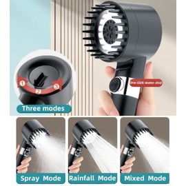 RegBogen Filtered Shower Head with Handheld, High Pressure Water Flow and Multiple Spray Modes Shower Head with Filter, Showerhead for Pets Bath (Black)