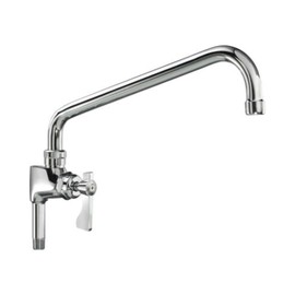 Krowne 12-inch Modern Deck Mount Single Hole Faucet with 12" Gooseneck High-Arc Pulldown Spout in Chrome Finish