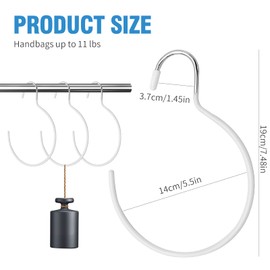 5 Pieces Non-Slip Tie Hanging Hooks Scarf Ring Hanger Belt Organizer Closet Accessories Organizer for Ties Scarves Belts and Jewelry (White)