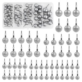 Round Drop Weights Fishing Sinkers Kit, 56Pcs Ball Sinkers Fishing Weight Casting Drop Shot Fishing Sinkers Swivels for Bass Fishing Saltwater Freshwater