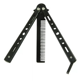 SNS Butterfly Trainer Training Dull Tool Black Metal knife Practice Stainless Steel - Black COMB