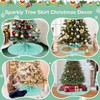 FCSJOST Light Green Christmas Tree Skirt 48 Inch Large Xmas