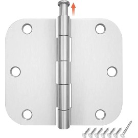 HOSOM 30 Pack 3.5" Satin Nickel Interior Door Hinges with 5/8" Radius Hinge US