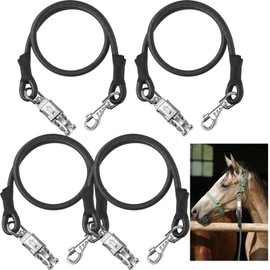 4 Pack Bungee Cross Ties Set Horse Trailer Tie Straps Bulk Bungee Cords with Snaps for Horse Trailer Accessories, 36 Inch Long (Royal Blue)