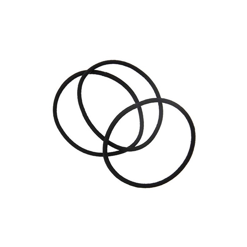 MUJI 76669012 Hair Rubber Ring, Fine, Black, 3 Pieces
