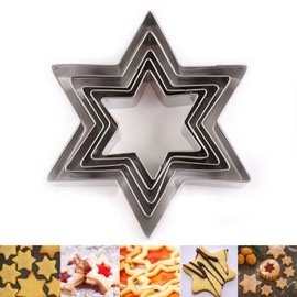 Star Cookie Cutter Set, 5-Piece Star Shape, Stainless Steel Cookie Cutter for Baking