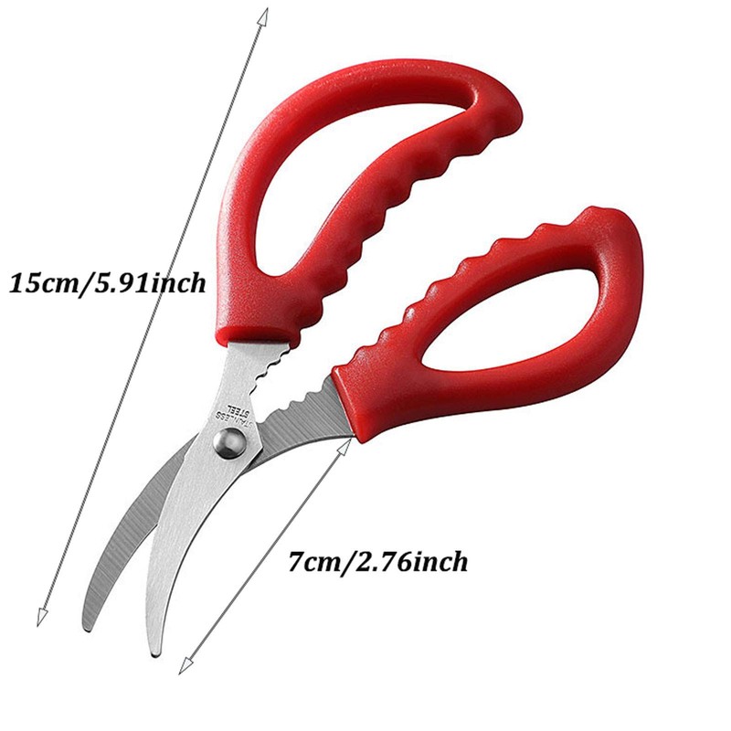 FRUTA 3 Pieces Seafood Scissors Lobster Scissors Multifunctional Stainless Steel