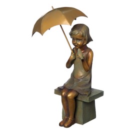 Roman - Girl on Bench Statue, 17.25" H, Garden Collection, Resin and Stone, Decorative, Gift, Home Outdoor Decor, Durable, Long Lasting, Unique Design