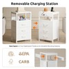 Lazzanto NightStand Bedside Charging Table Bedroom - White Night Stand