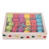 Beads Threading Toy, Wooden Safe Non-toxic Educational Stacking Block Tough