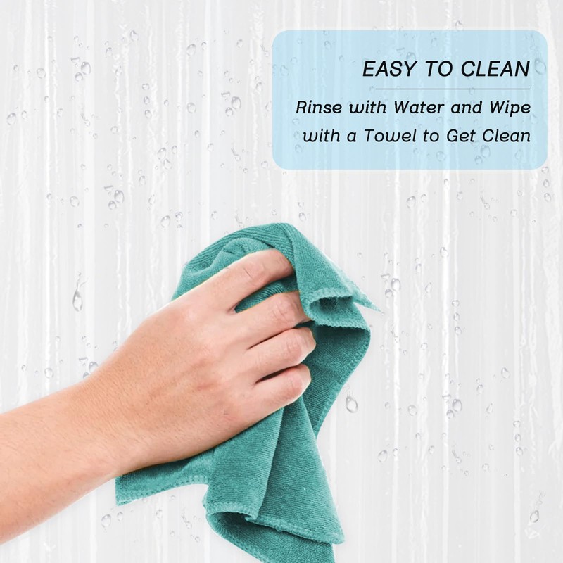 YISURE No Hook Clear Shower Curtain Liner PEVA Plastic Waterproof