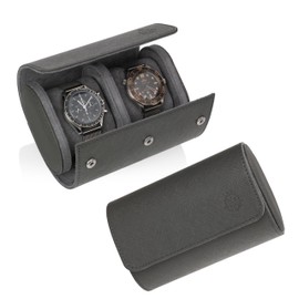 HOUSEOFHIGGINS - Secure Watch Holder Organizer for Men, Genuine Leather - Compact Travel Watch Case for Safe Transport - Watch Case Travel - Watch Storage