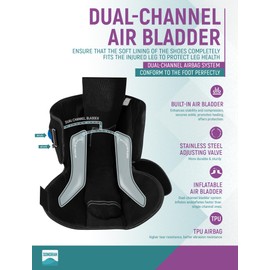 SONORAN Walking Boot for Broken Foot, Medical Cast Air Cam Walker for Ankle or Foot Sprained Injuries Fracture Boot + Bamboo Viscose Sock Liners (Black, Large)