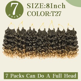 7 Packs Curly Crochet Hair for Black Women 22 Inch GOGO Curl Crochet Hair Deep Ocean Wave Crochet Hair Synthetic Bohemian Crochet Braids (22 inch, T27)