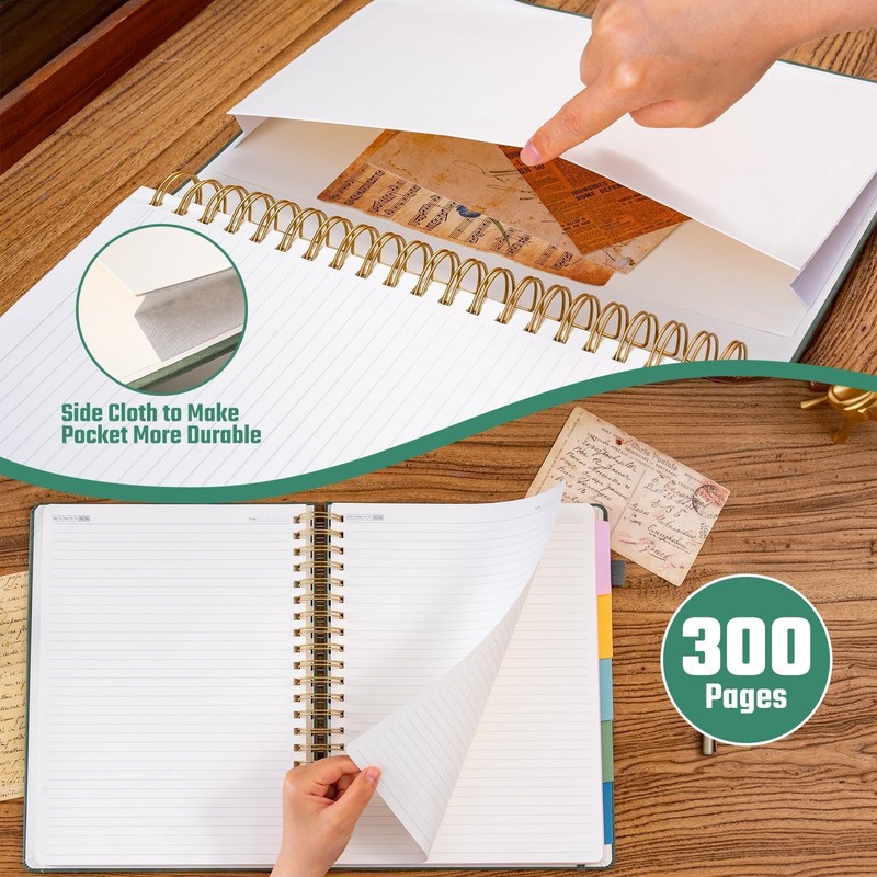 Ovesmusl Hardcover Spiral Notebook 8.5" x 11" with 5 Removable