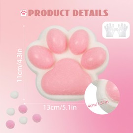 Chicooan Large Cat Paw Taba Squishy Squeeze Toys 5-inch Furry Pink Cute Fufu Squishy Sensory Stress Relief Fidget Toys for Party Favors Sensory Anxiety Toys for Adults (Plush Pink)
