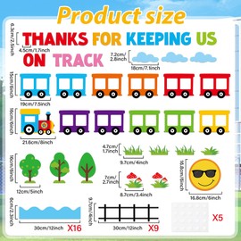 Naozinebi 91Pcs Back to School Train Bulletin Board Train Cutouts DIY Photo Crafts Train Classroom Party Decoration Train Theme Activities Classroom Walls Window Door Schools Party Supplies