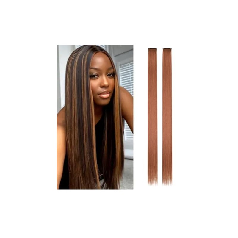 Clip-In Hair Extension Highlights Streaks x 2 (Brown)