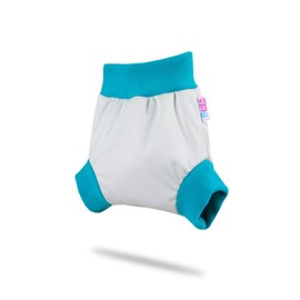 Petit Lulu Slip-on Overpants Size M (6-10 kg) for Nappy and Night Nappies (Grey (Turquoise))