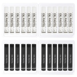 PATIKIL White, Black Oil Pastels, Pack of 24 Soft Oil Pastels, Creamy Pastel Pencils, Art Supplies for Art Painting, Drawing, Mixing, Graffiti for Artists, Beginners
