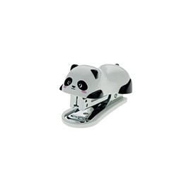 Legami - Mini Friends Panda-Heftgerät, 3 x 3,5 cm, Heftklammerentferner auf der Rückseite, 1000 Heftklammern, zum Ordnen von Dokumenten, aus Kunststoff und Metall