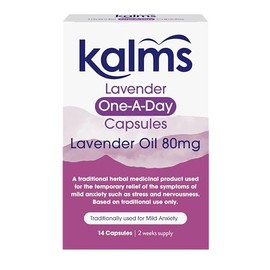 Kalms Kalms Lavender - One-a-day - 14 capsules - A Traditional Herbal Medicinal Product Used for the Temporary Relief of the Symptoms of Mild Anxiety Such as Stress and Nervousness
