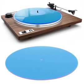 Acogedor Acrylic Turntable Mat, Platter Slip Mat for 12" Record Player, Reduce Noise and Sound from Static Electricity and Dust, Anti-Static Turntable Platter Mat (Transparent Blue)