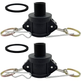 BITOTU 2PCS Camlock Fittings Poly NPT B-150 1-1/2" Type B Standard Couplings Cam lock Fittings Polypropylene Cam Groove Fitting Female Camlock with Male Threads (1.5 inch, Type B)