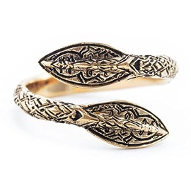Windalf Vikings Warrior Ring ARAWN 10 mm Viking Ornamental Bronze, Bronze