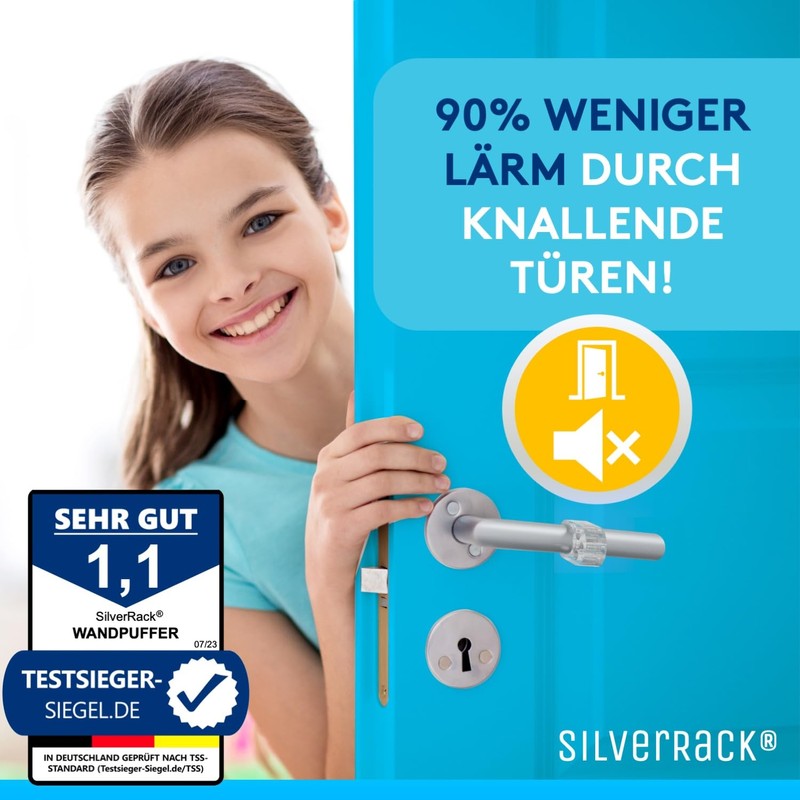 SilverRack® Door Stop Door Handle Buffer, Transparent [Pack of 20]