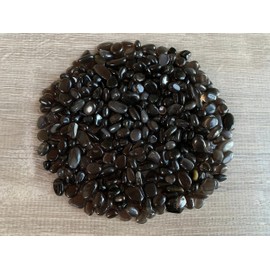 Black Obsidian Chips – Natural Mini Black Obsidian Stones, Crushed Undrilled Black Obsidian, Semi-Tumbled Genuine Black Obsidian (1 lb Bulk)