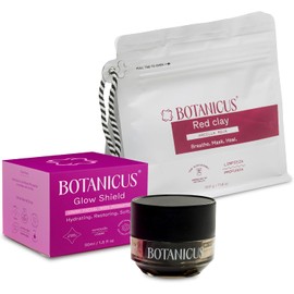 Botanicus Kit Arcilla Roja y Crema Rosa Mosqueta Cuidado Facial Natural Rutina Facial Que Revitaliza, Hidrata Y Mejora La Apariencia De La Piel