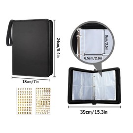 Anlising 4 Pockets Scrapbook Cards Album, Trading Card Game Binder, Trading Card Albums, Trading Cards Folder, Pocket Card Binder, for Board, Football, Collecting or Trading Card Game (Black)